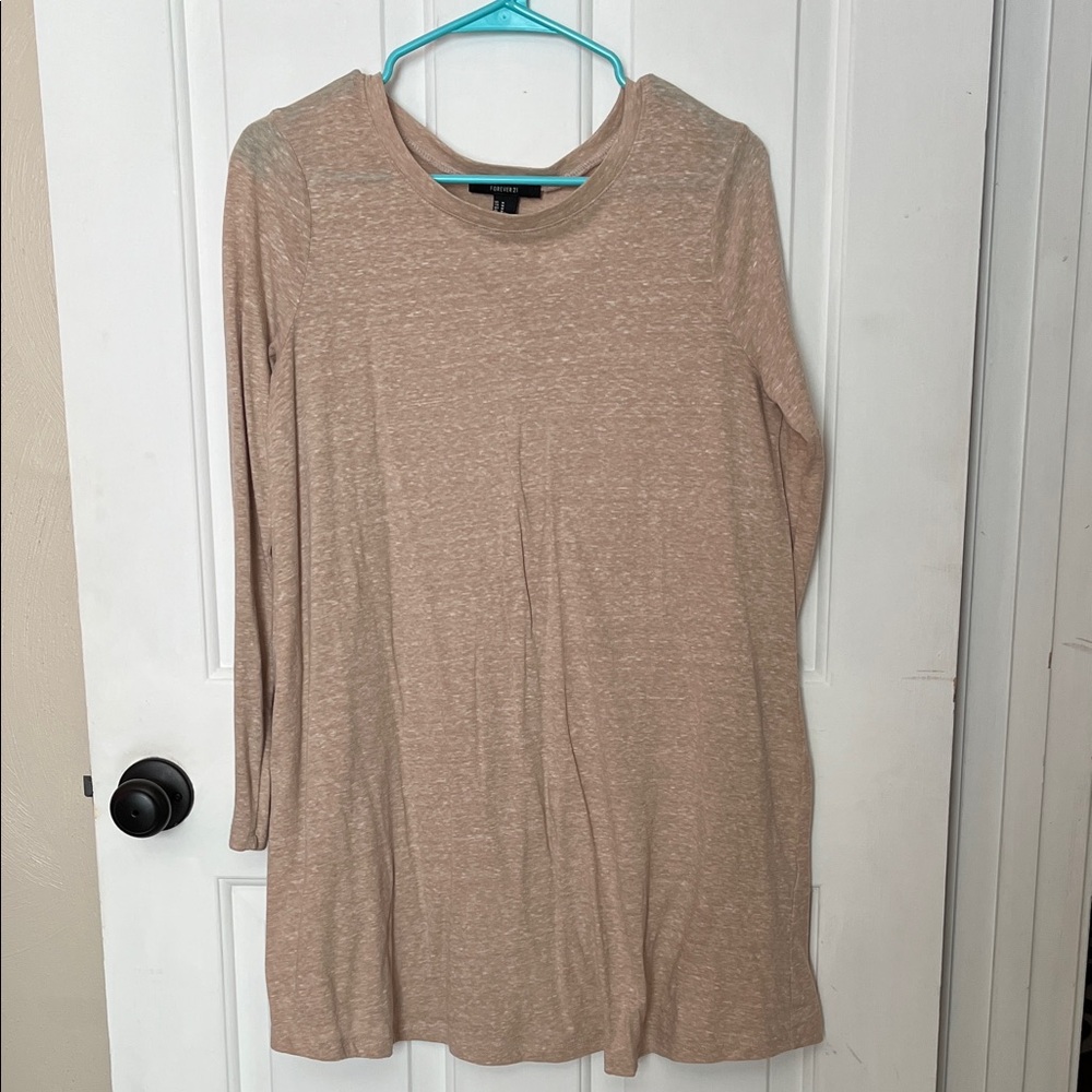 Forever 21 Long Sleeve Dress in Beige